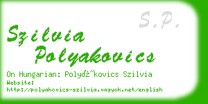 szilvia polyakovics business card